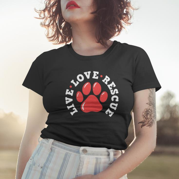 Dog Rescue Adopt Dog Paw Print Women T-shirt Gifts for Her