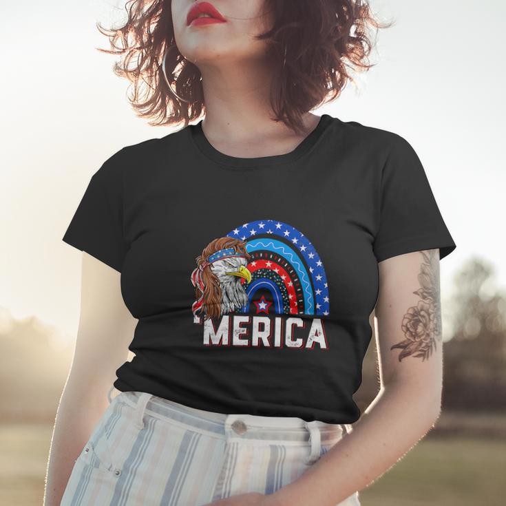 Eagle Mullet 4Th Of July Rainbow American Flag Women T-shirt Gifts for Her