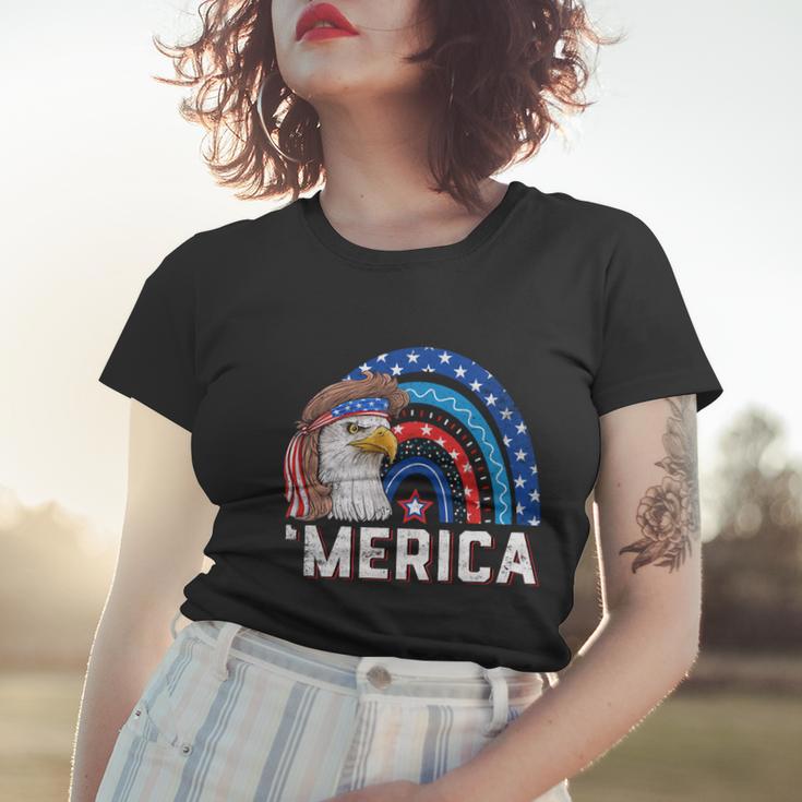 Eagle Mullet 4Th Of July Rainbow Usa American Flag Merica Gift Women T-shirt Gifts for Her