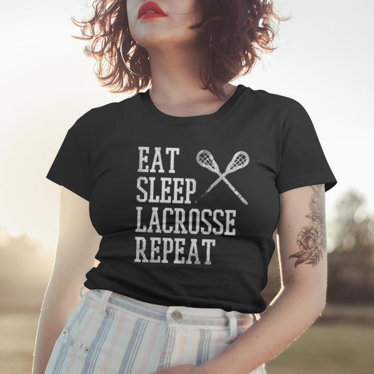 Eat Sleep Lacrosse Repeat Funny Lax Player Men Women Kids Women T-shirt Gifts for Her
