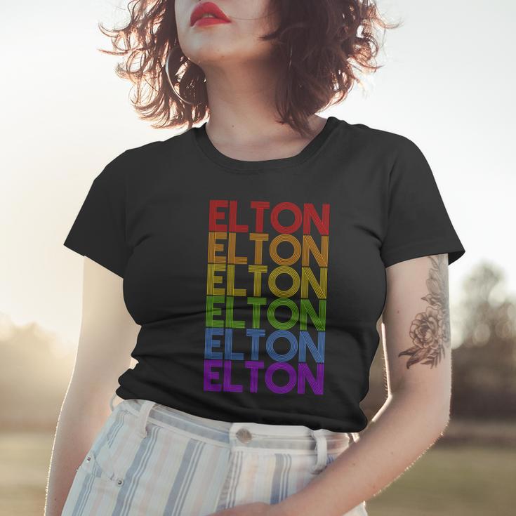 Elton Wordmark Pattern Retro Style Women T-shirt Gifts for Her