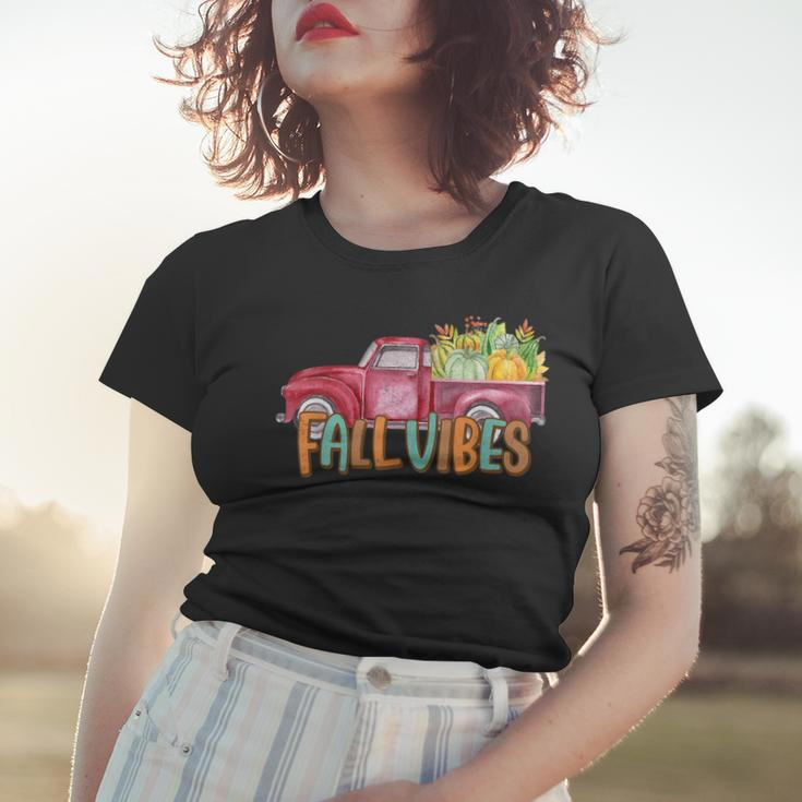 Fall Vibes Old School Truck Full Of Pumpkins And Fall Colors Women T-shirt Gifts for Her