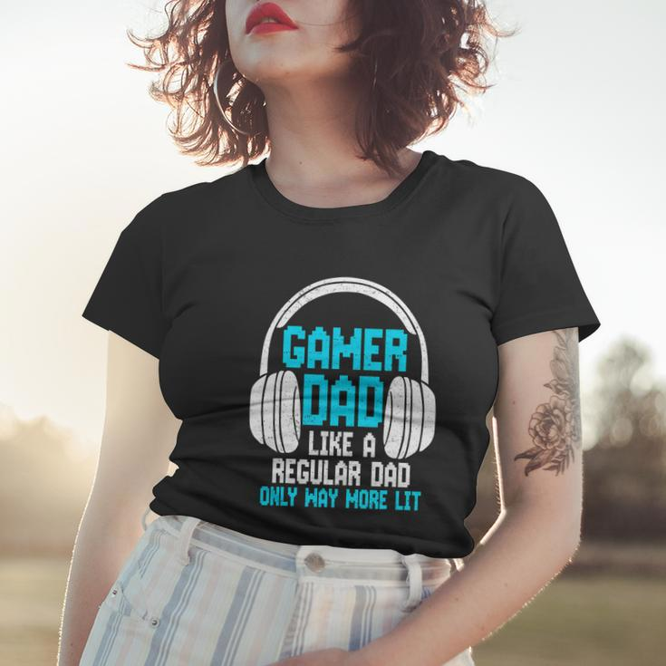 Fathers Day Funny Gamer Dad Women T-shirt Gifts for Her