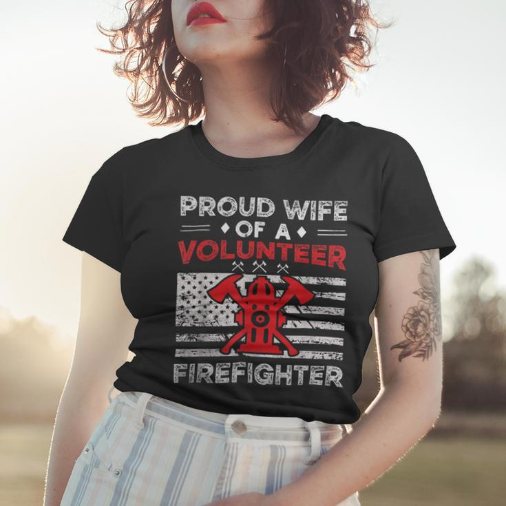 Firefighter Proud Wife Of A Volunteer Firefighter Fire Wife V2 Women T-shirt Gifts for Her