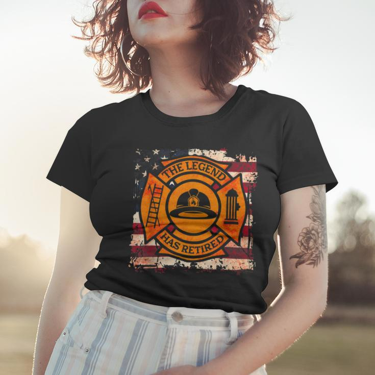 Firefighter The Legend Has Retired Fireman Firefighter Women T-shirt Gifts for Her