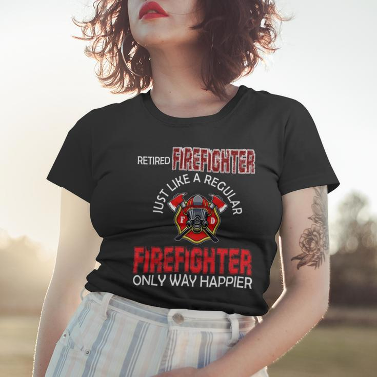 Firefighter Vintage Retired Firefighter Definition Only Happier Retire V3 Women T-shirt Gifts for Her