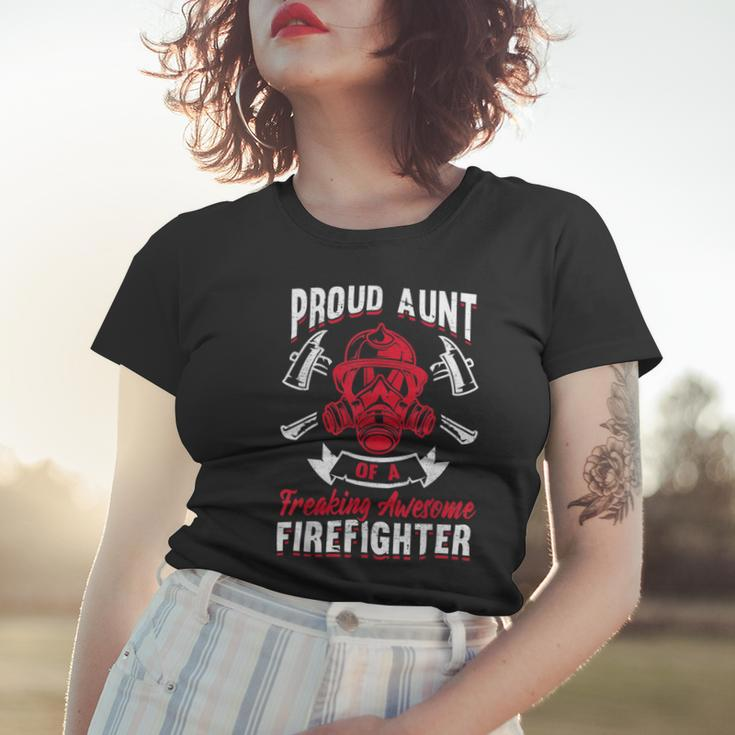 Firefighter Wildland Fireman Volunteer Firefighter Aunt Fire Department V2 Women T-shirt Gifts for Her