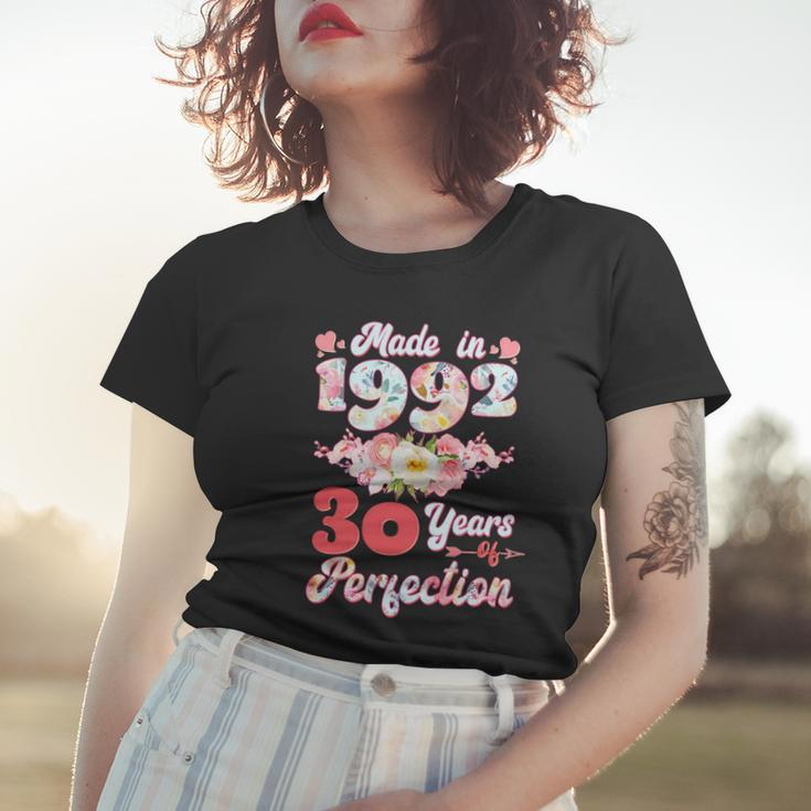 Flower Floral Made In 1992 30 Years Of Perfection 30Th Birthday Women T-shirt Gifts for Her