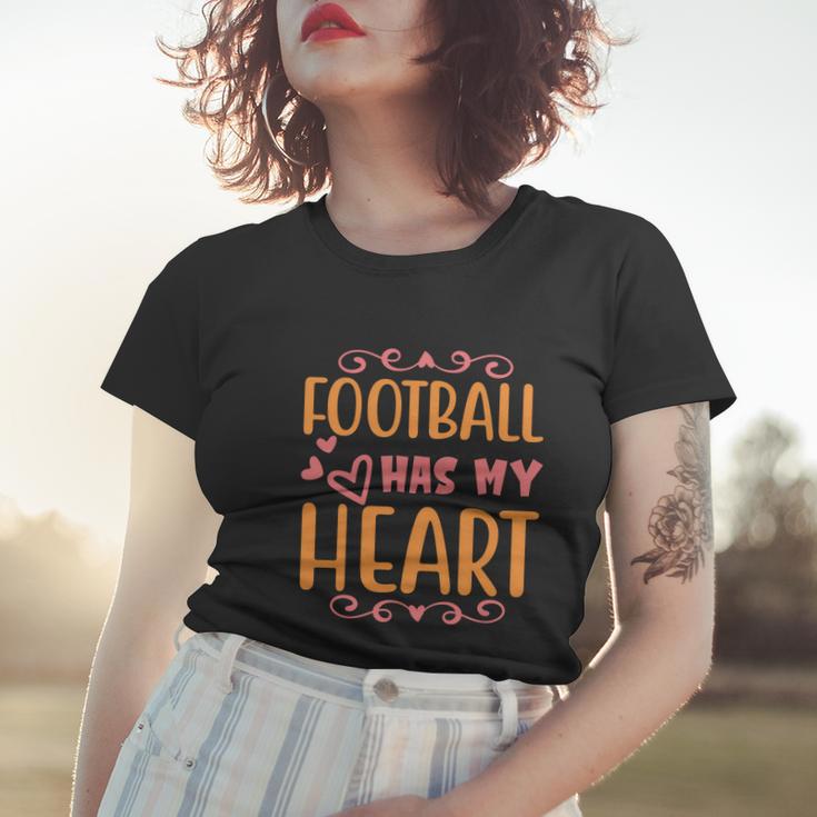 Football Has My Heart Halloween Quote V2 Women T-shirt Gifts for Her