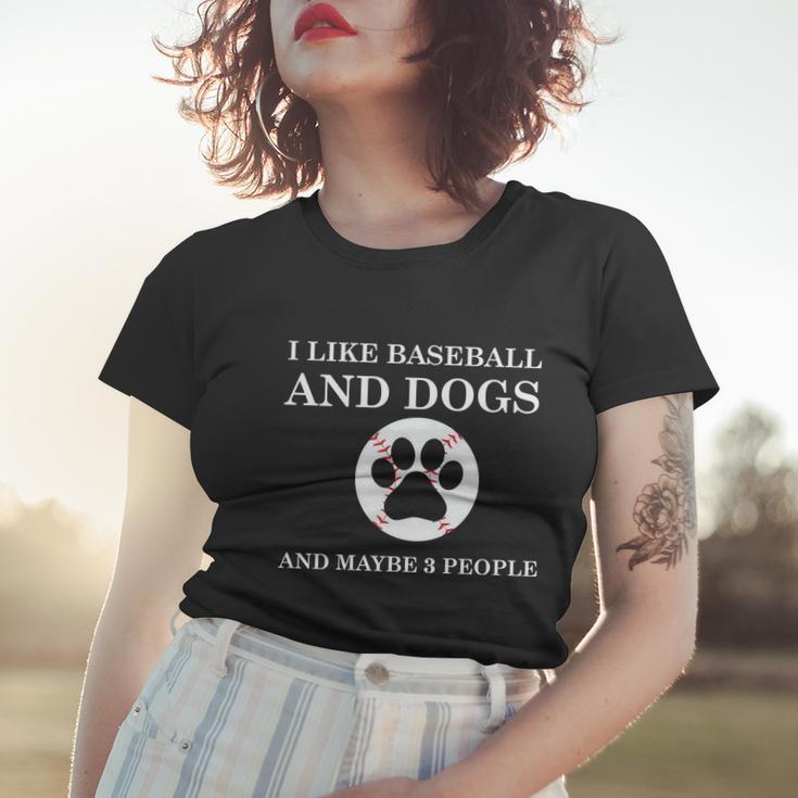 Funny Baseball Lover Funny Dog Lover Funny Baseball Dog Women T-shirt Gifts for Her