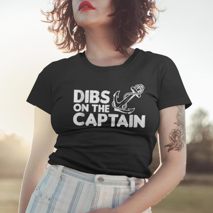 Funny Captain Wife Dibs On The Captain Funny Fishing Quote Women T-shirt Gifts for Her