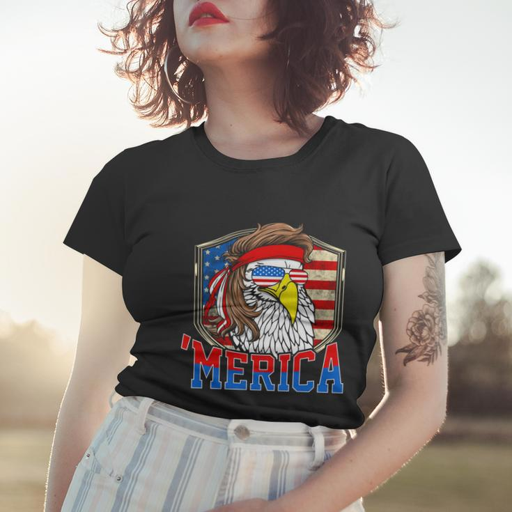 Funny July 4Th Cute Gift Merica 4Th Of July Bald Eagle Mullet Gift Women T-shirt Gifts for Her