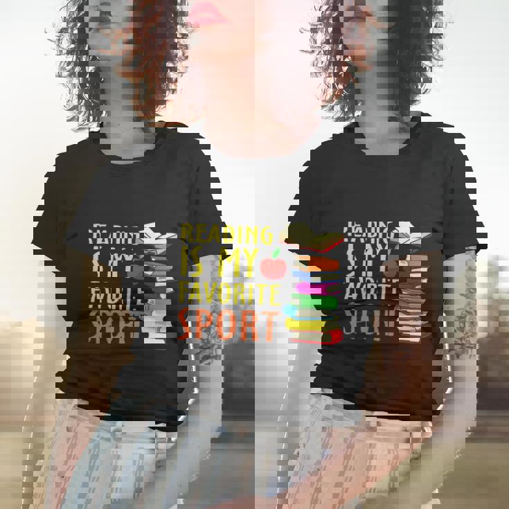 Reading Rainbow Book Lover T-Shirt - Funny Teacher & Bookworm Graphic Tee With Colorful Bookshelf Design