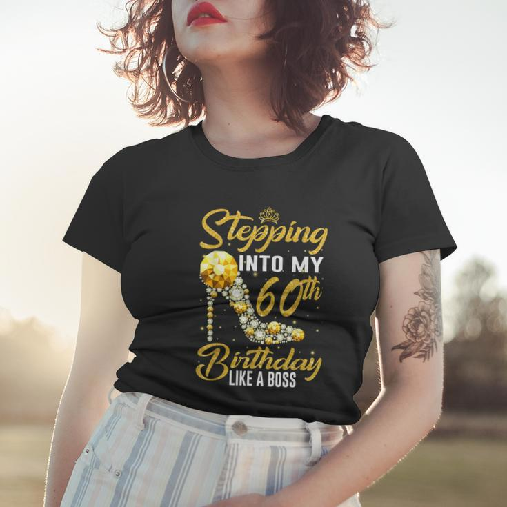 Funny Stepping Into My 60Th Birthday Gift Like A Boss Diamond Shoes Gift Women T-shirt Gifts for Her