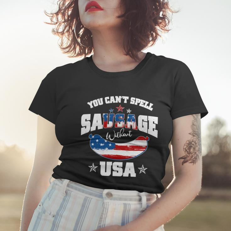 Funny You Cant Spell Sausage Without Usa Women T-shirt Gifts for Her