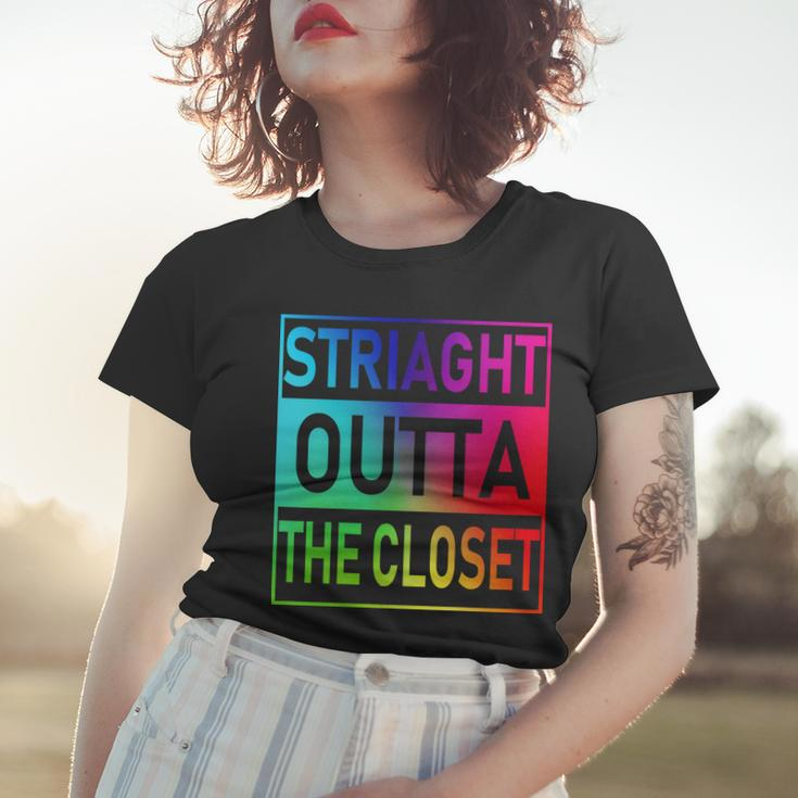 Gay Pride Straight Outta The Closet Tshirt Women T-shirt Gifts for Her