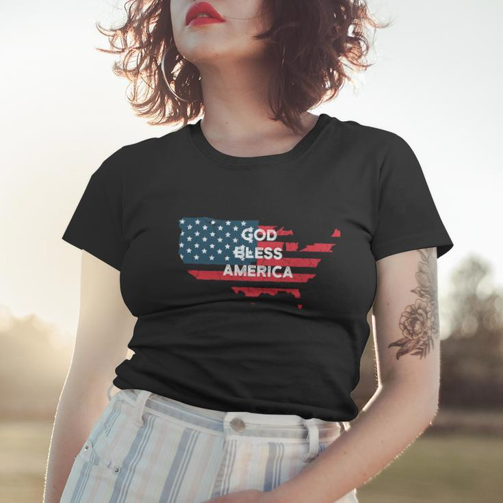 God Bless America Usa American Flag United States Country Cool Gift Women T-shirt Gifts for Her