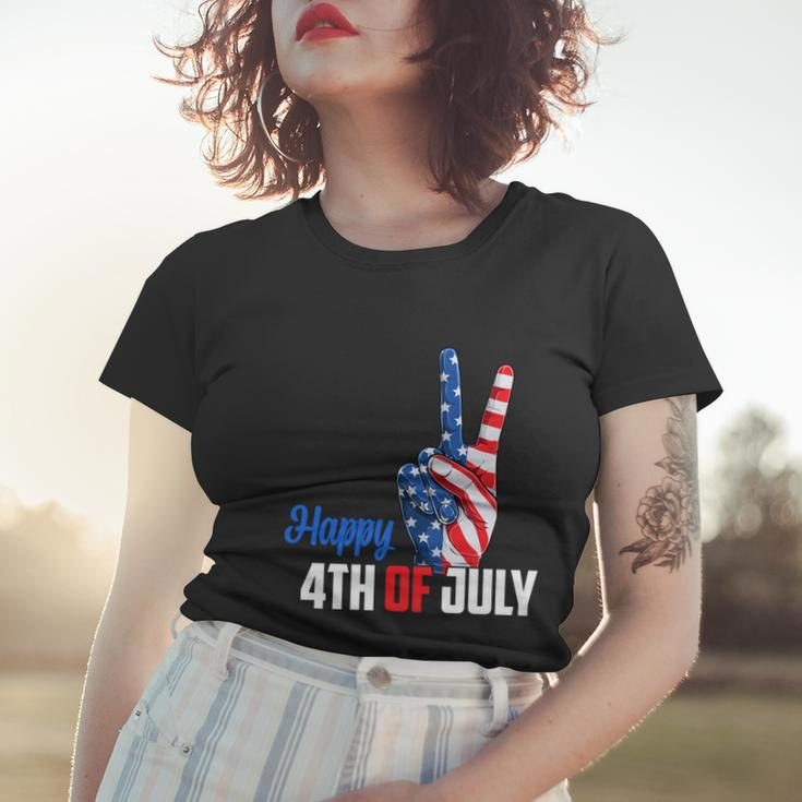 Happy 4Th Of July Peace America Independence Day Patriot Usa Gift Women T-shirt Gifts for Her