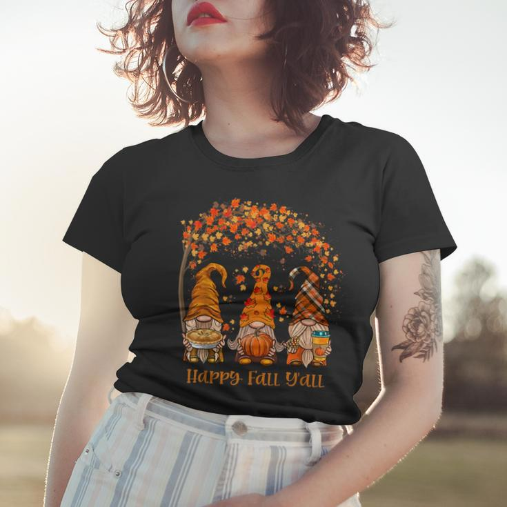 Happy Fall Yall Gnome Autumn Gnomes Pumpkin Spice Season Women T-shirt Gifts for Her