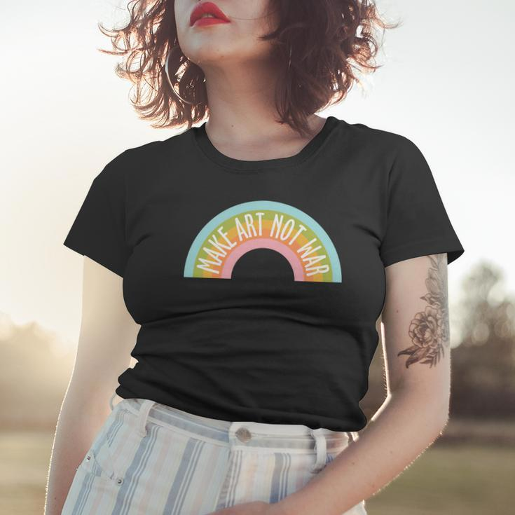 Hippie Rainbow Make Art Not War Custom Women T-shirt Gifts for Her