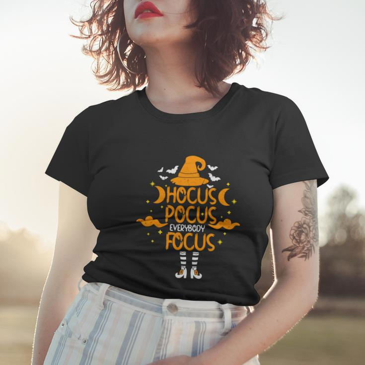 Hocus Pocus Focus Witch Halloween Quote Women T-shirt Gifts for Her
