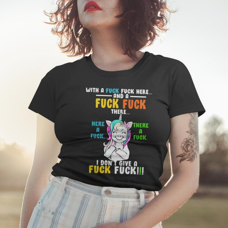 I Dont Give A Fuck Fuck Offensive Funny Unicorn Women T-shirt Gifts for Her