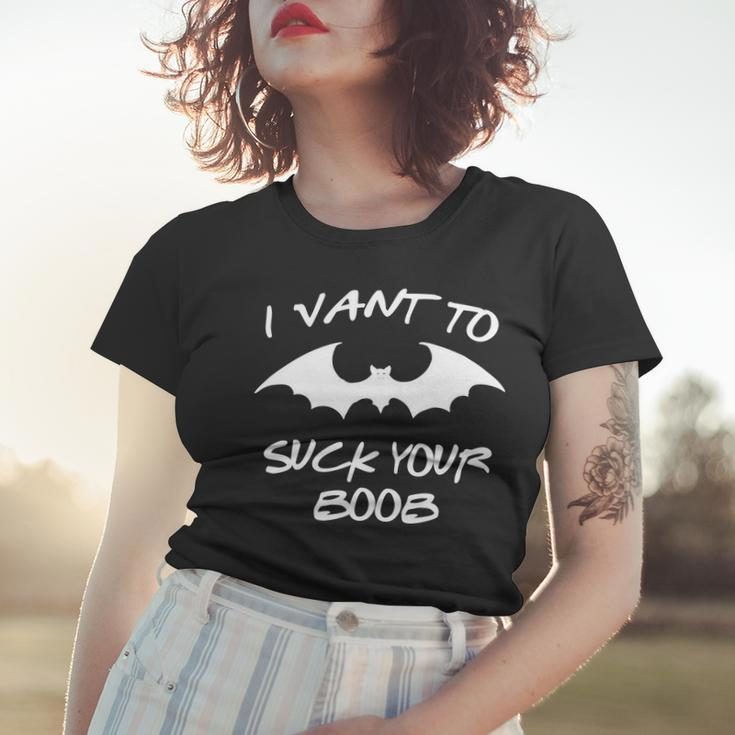 I Vant To Suck Your Boobs Vampire Bat Halloween Women T-shirt Gifts for Her