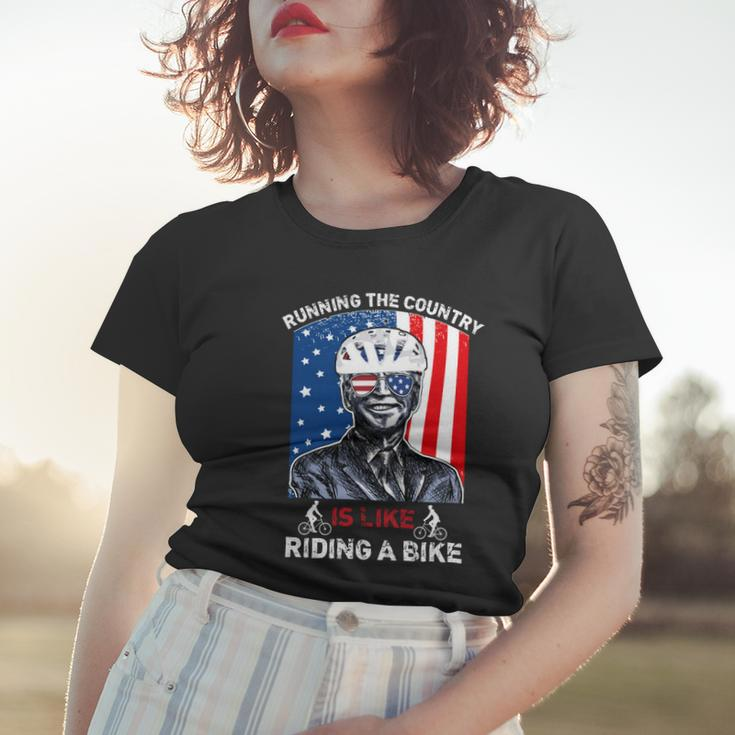 Joe Biden Falling Off His Bicycle Funny Biden Falls Off Bike V7 Women T-shirt Gifts for Her