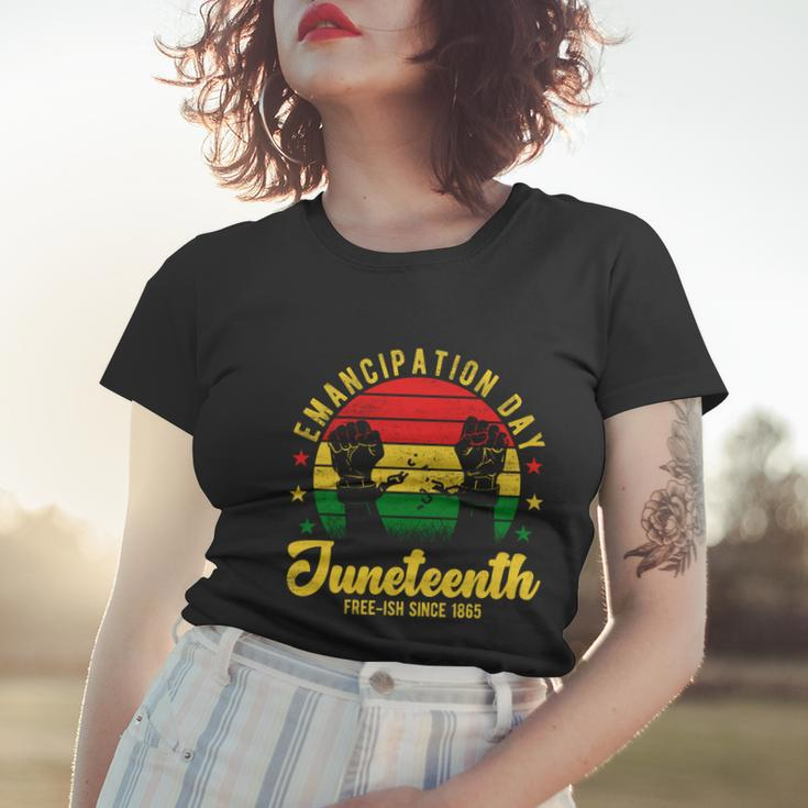 Juneteenth Emancipation Day Vintage Cool Melanin Black Pride Gift V3 Women T-shirt Gifts for Her
