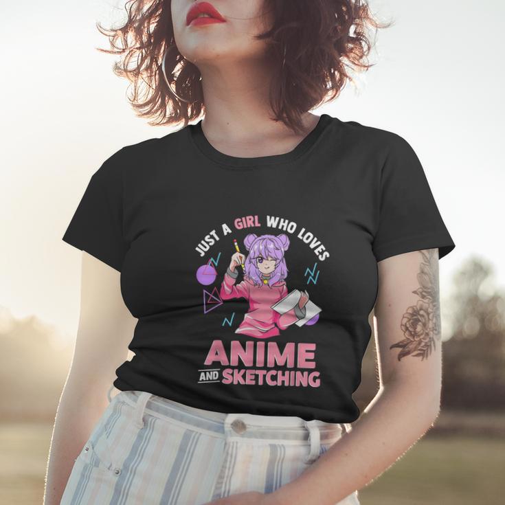 Just A Girl Who Loves Anime And Sketching Women T-shirt Gifts for Her