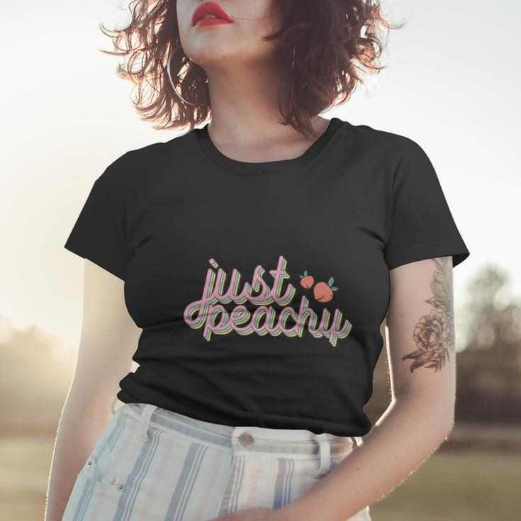 Just Peachy Summer Vibes For Every One Retro Summer Women T-shirt Gifts for Her