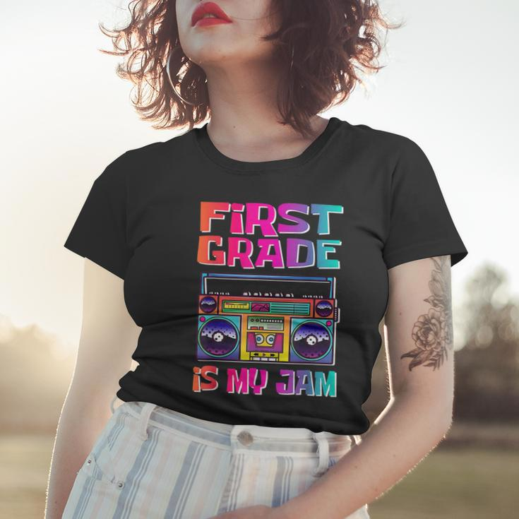 Kids 1St Grade Is My Jam Vintage 80S Boombox Teacher Student Women T-shirt Gifts for Her