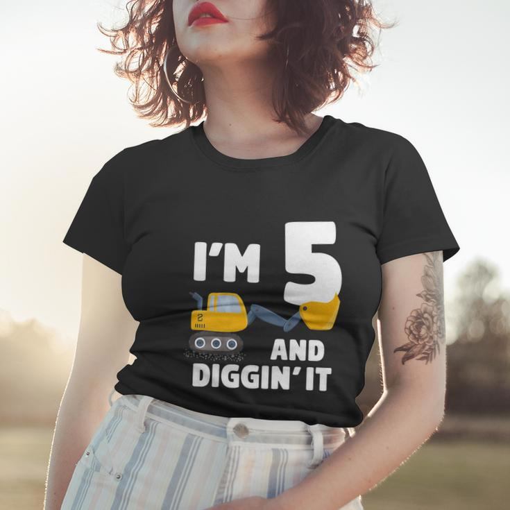 Kids Construction Truck 5Th Birthday Boy 5 Year Old Meaningful Gift Women T-shirt Gifts for Her
