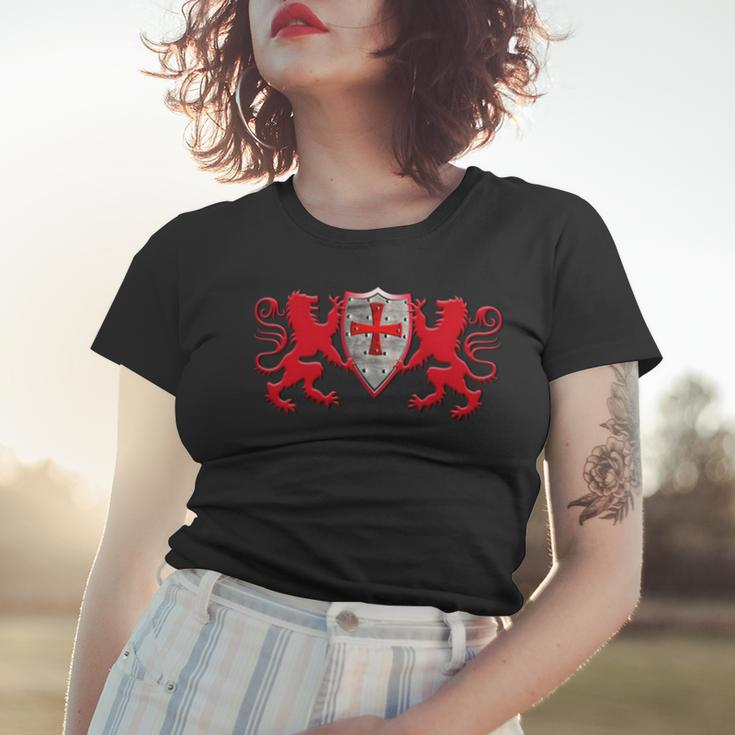 Knights TemplarShirt - Two Lions And The Knights Shield Women T-shirt Gifts for Her