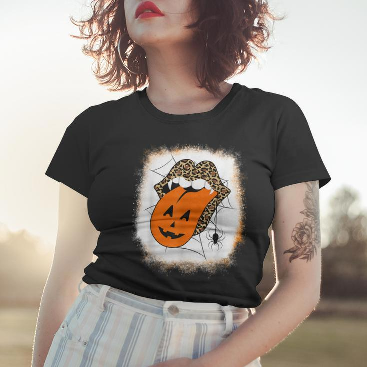 Leopard Lips Halloween Lips Vampire Mouth Pumpkin Tongue Women T-shirt Gifts for Her