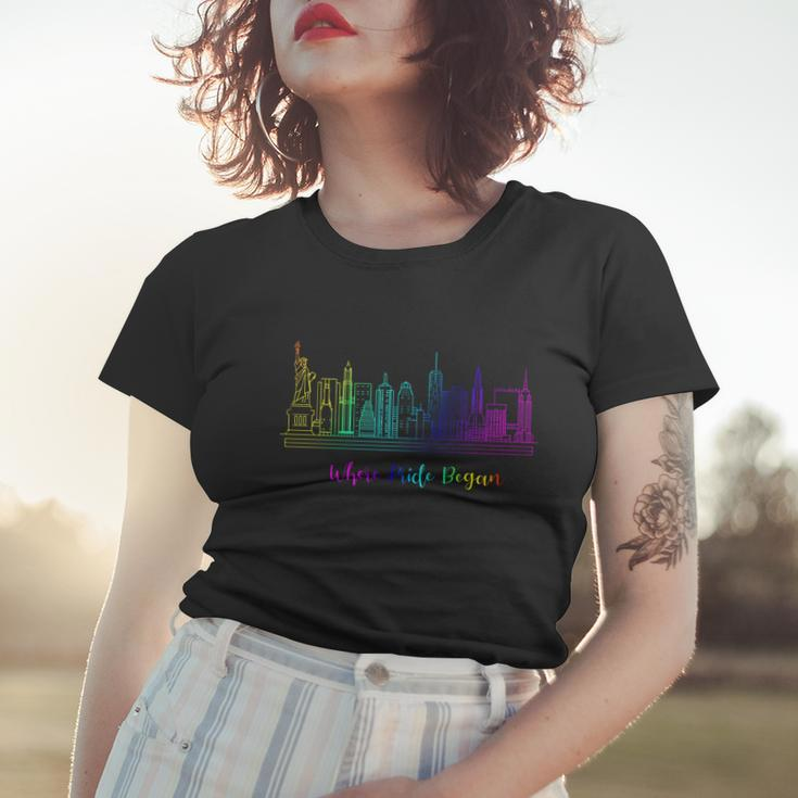 Lgbt Where Pride Began New York Skyline Women T-shirt Gifts for Her