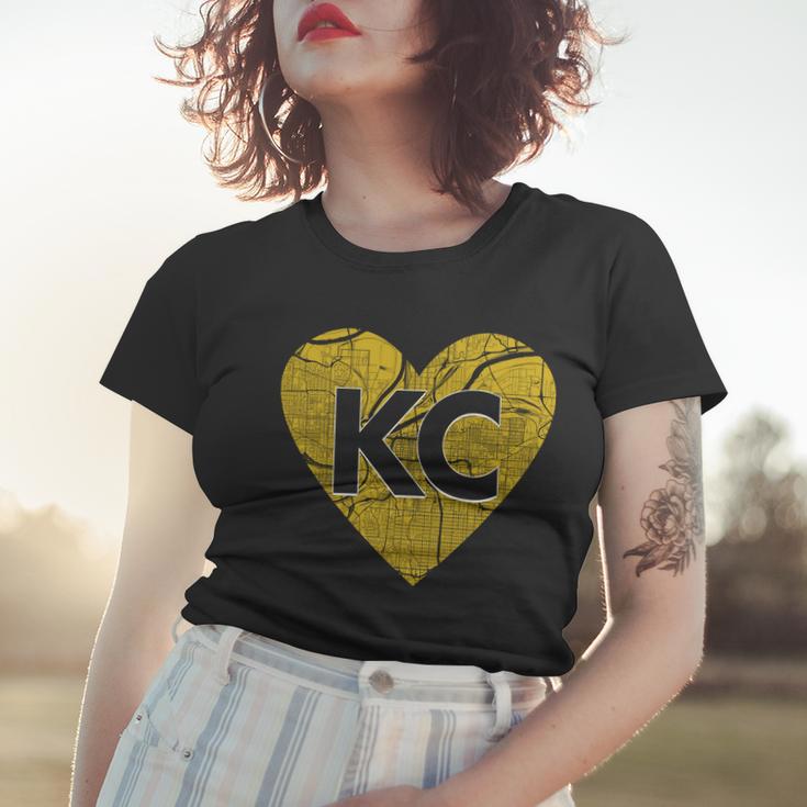 Love Kansas City Football Fan City Map Women T-shirt Gifts for Her