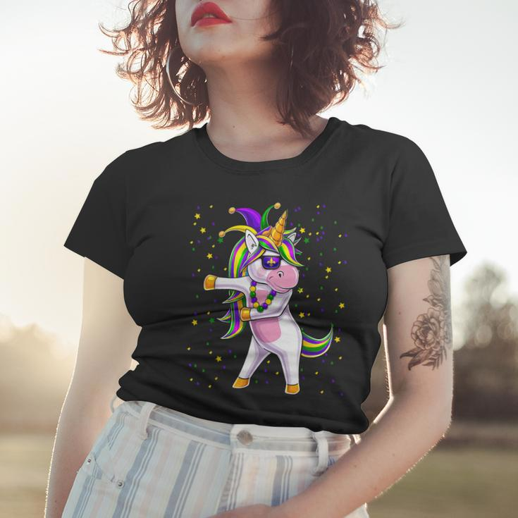 Mardi Gras Flossing Unicorn Jester Hat Unicorn Gifts  Women T-shirt Gifts for Her