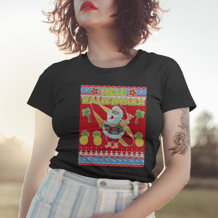 Mele Kalikimaka Santa Ugly Christmas V2 Women T-shirt Gifts for Her