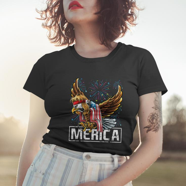 Merica Bald Eagle Mullet 4Th Of July American Flag Patriotic Funny Gift Women T-shirt Gifts for Her