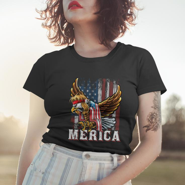 Merica Bald Eagle Mullet 4Th Of July American Flag Patriotic Meaningful Gift Women T-shirt Gifts for Her