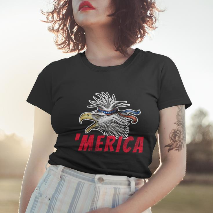 Merica Usa Bald Eagle Mullet Distressed 4Th Of July Gift Funny Gift Women T-shirt Gifts for Her