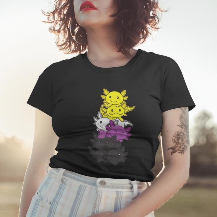 Nonbinary Flag Non Binary Pride Lgbtq Axolotl Women T-shirt Gifts for Her