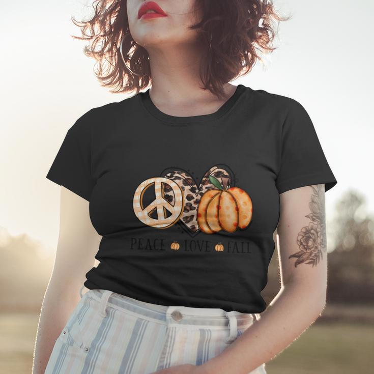 Peace Love Fall Thanksgiving Quote V3 Women T-shirt Gifts for Her