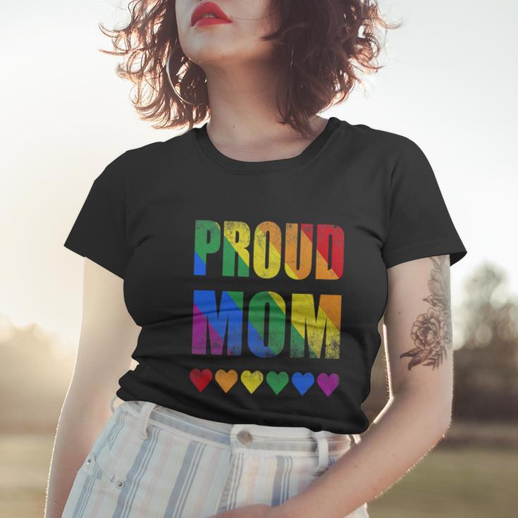 Proud Mom Gay Lesbian Lgbtq Pride Rainbow Mothers Day Gift Women T-shirt Gifts for Her