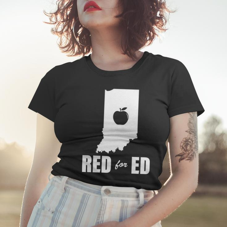Red For Ed Indiana Teachers Apple Women T-shirt Gifts for Her