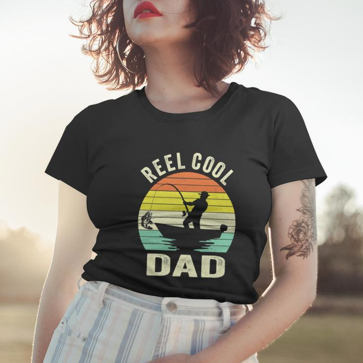 Reel Cool Dad Fathers Day Fisherman Funny Fishing Vintage Women T-shirt Gifts for Her