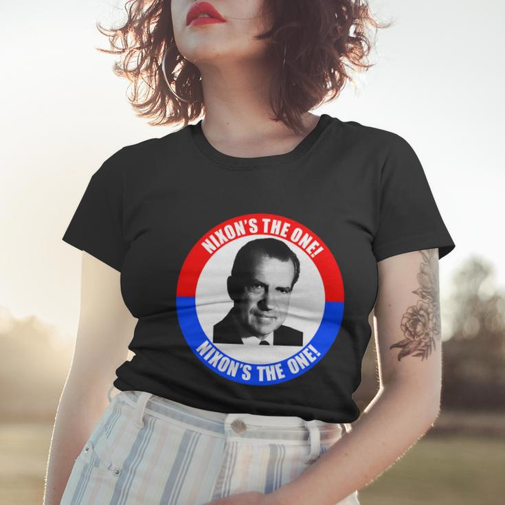 Retro Richard Nixon Nixons The One Presidential Campaign Women T-shirt Gifts for Her