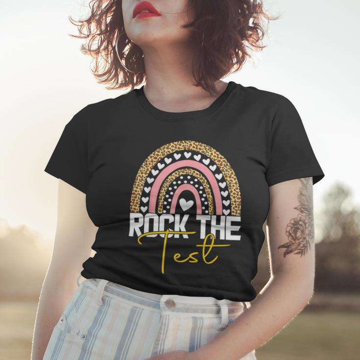 Rock The Test Test Day Teacher Testing Day Rainbow Teacher Women T-shirt Gifts for Her