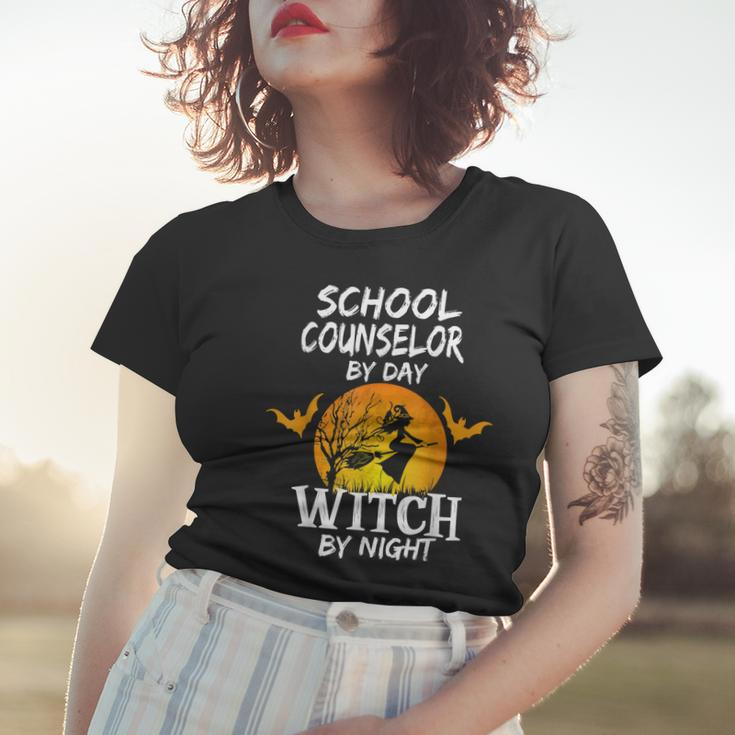 School Counselor By Day Witch By Night Halloween Counselor Women T-shirt Gifts for Her